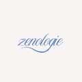 blue white simple refined Zenologie logo